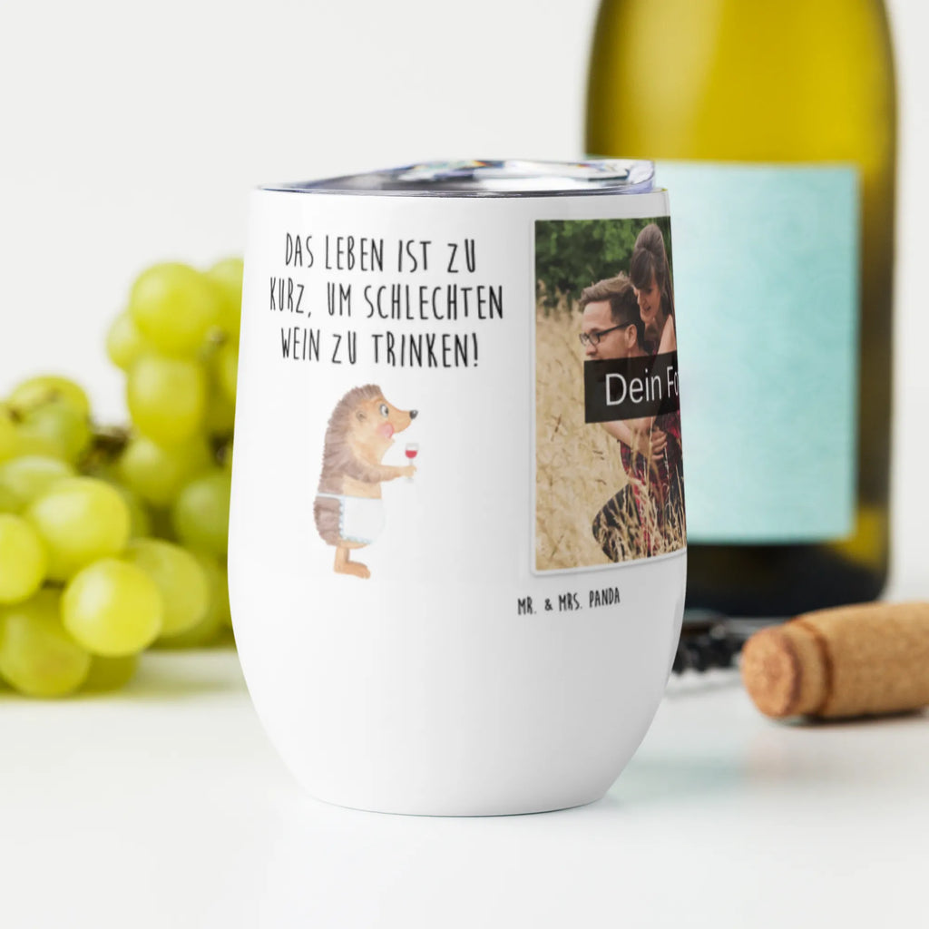Personalized Photo Wine Mug Hedgehog wine small animals, cute, funny, cute animal motives, hand drawn, small world, funny sayings, good mood, happy, gifts, gift ideas, special gifts, animal lover, card, gift wine drinker, wine decoration, wine saying, hedgehog, wine glass, gift wine lover, drinking wine, red wine, white wine