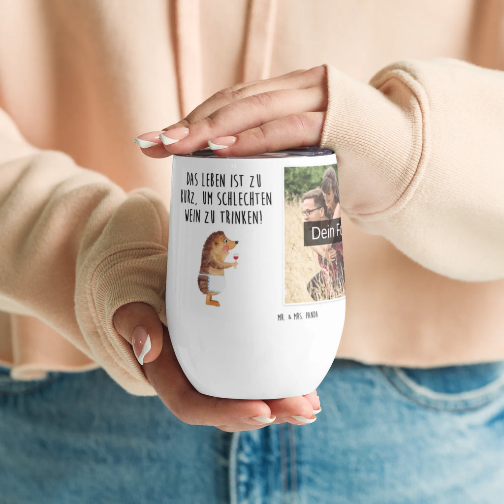 Personalized Photo Wine Mug Hedgehog wine small animals, cute, funny, cute animal motives, hand drawn, small world, funny sayings, good mood, happy, gifts, gift ideas, special gifts, animal lover, card, gift wine drinker, wine decoration, wine saying, hedgehog, wine glass, gift wine lover, drinking wine, red wine, white wine