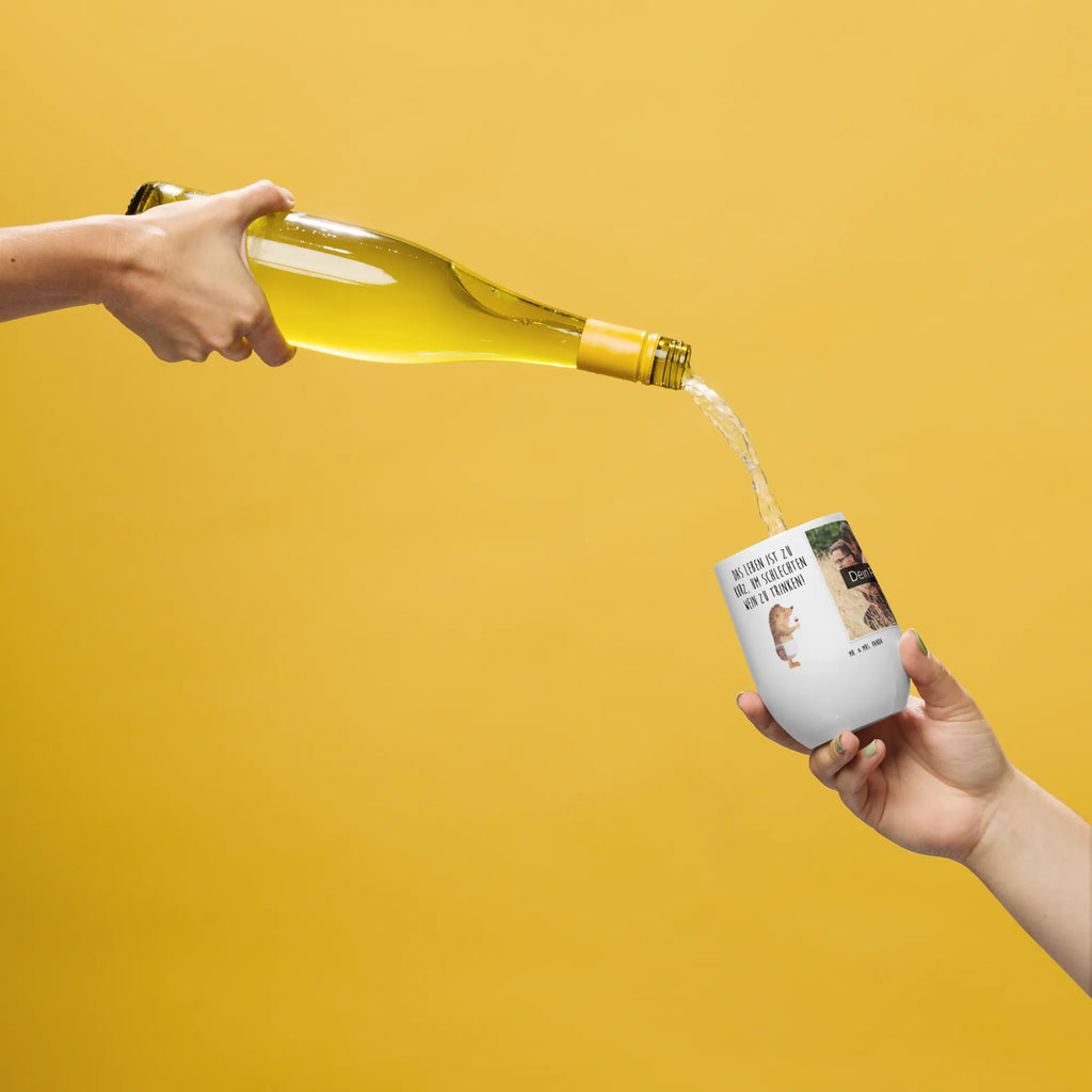 Personalized Photo Wine Mug Hedgehog wine small animals, cute, funny, cute animal motives, hand drawn, small world, funny sayings, good mood, happy, gifts, gift ideas, special gifts, animal lover, card, gift wine drinker, wine decoration, wine saying, hedgehog, wine glass, gift wine lover, drinking wine, red wine, white wine