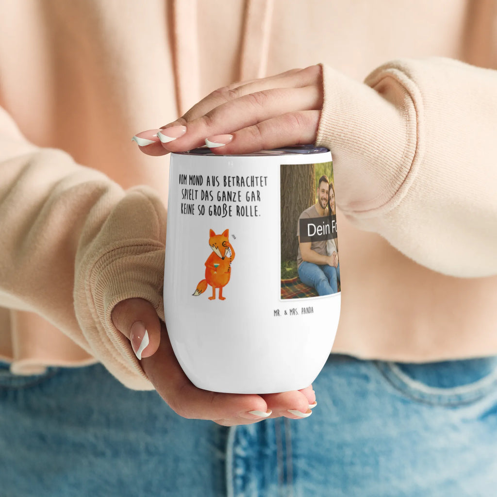 Personalized Photo Wine Mug Fox lord fox, foxes, forest wildlife, clever as a fox, animal lover, saying funny, words of consolation, lovesickness gift, motivation saying, problem solving
