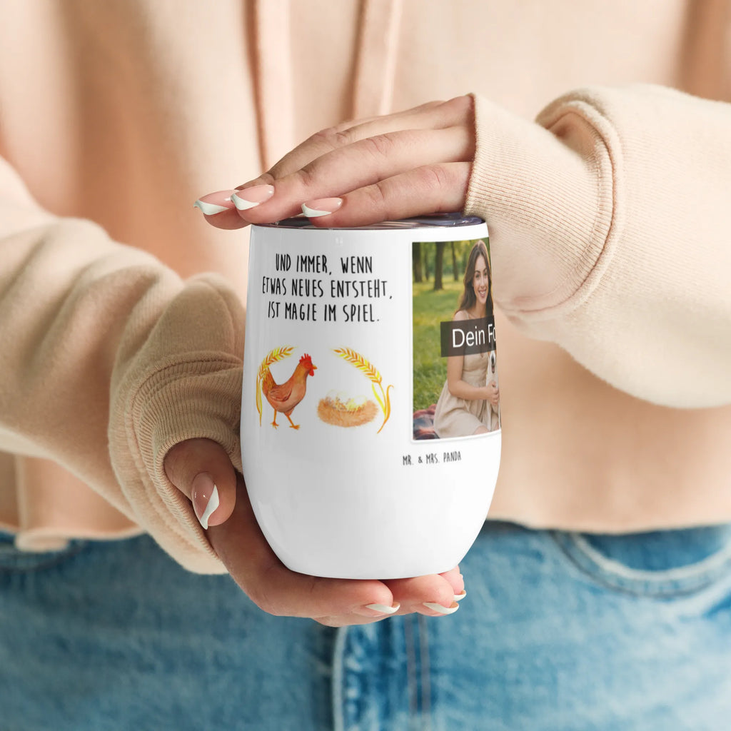 Personalized Photo Wine Mug Chicken Proud farm, farm animals, animals, birth, country life, magic, hen, yard, motivation, pregnancy, chicken, saying, eggs, cock