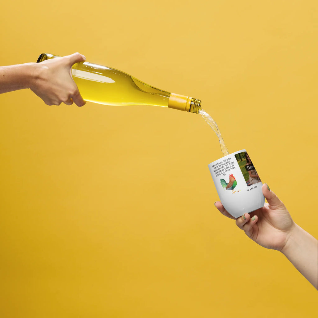 Personalized Photo Wine Mug Faucet grain farm, farm animals, animals, nature, cock, corn, eggs, hen