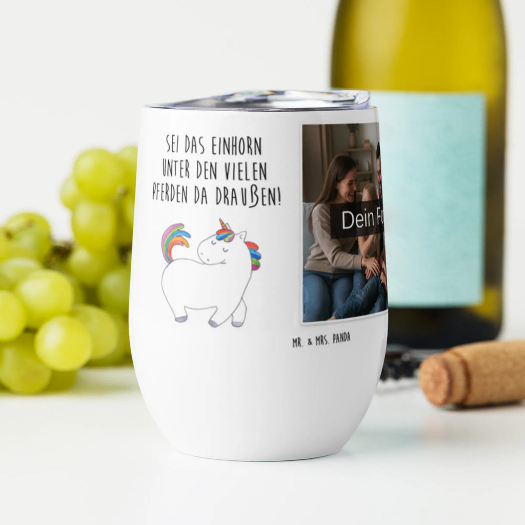Spersonalizowany kubek do wina ze zdjęciem jednorożec dumnie kroczyć Jednorożec, jednorożce, dekoracje jednorożca, jednorożec