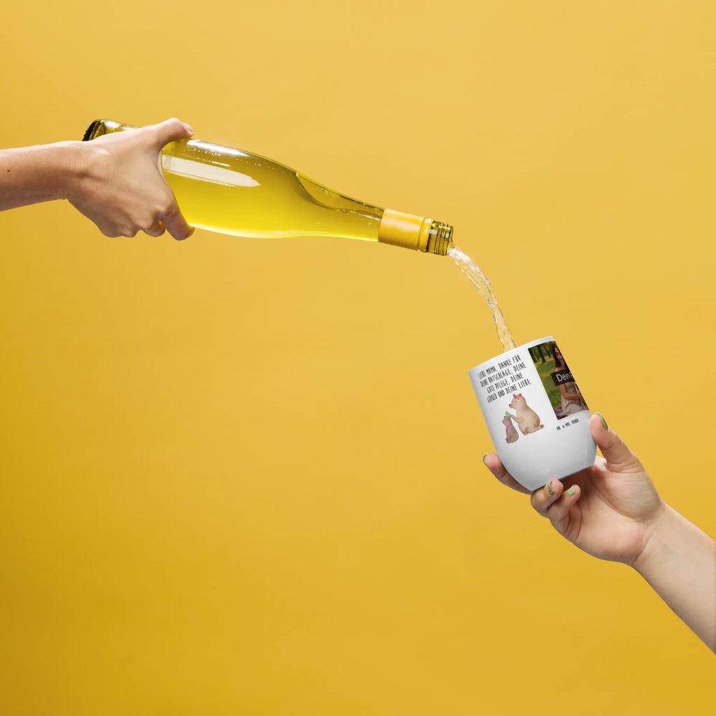 Personalized Photo Wine Mug bear child Family, Father's Day, Mother's Day, brother, sister, Mom, Dad, Mama, Gift