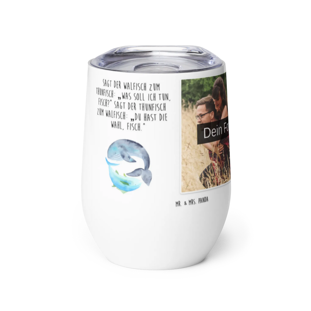 Personalized Photo Wine Mug whale tuna small animals, cute, funny, cute animal motives, hand drawn, small world, funny sayings, good mood, happy, gifts, gift ideas, special gifts, animal lover, card, tuna, whale, saying funny, flat joke, joke, word joke funny, saying of the day, choice, flat joke gift
