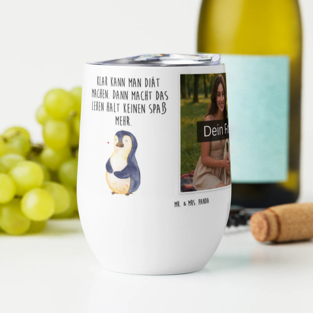 Personalized Photo Wine Mug Penguin diet Penguin, North Pole, Winter, Penguins, penguins, self-respect, losing weight, diet, penguin, self-love, body love, weight, motivation