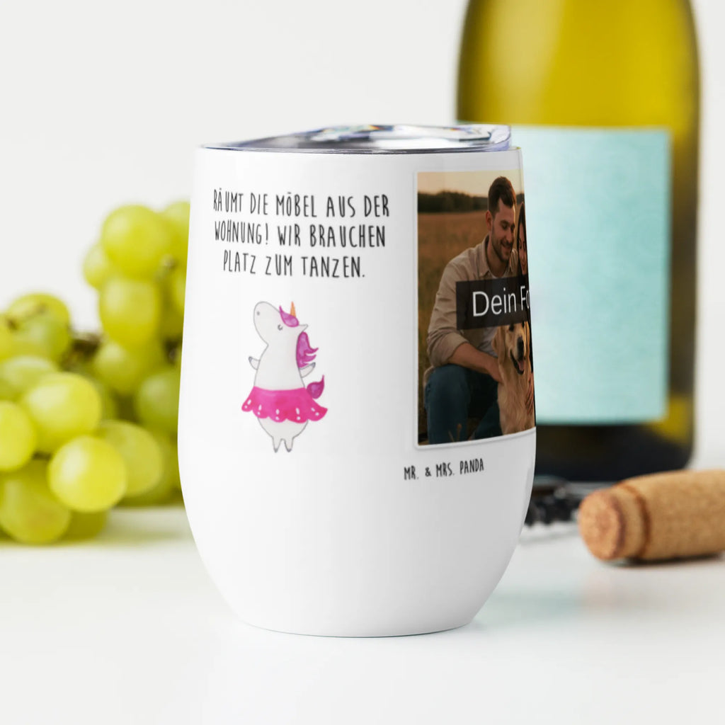Personalized Photo Wine Mug unicorn ballerina unicorn, unicorns, Dancer gift, dancer present, Unicorn, Fun, Dancing, Celebration, Party, Ballerina, Einhorn, English, Flat