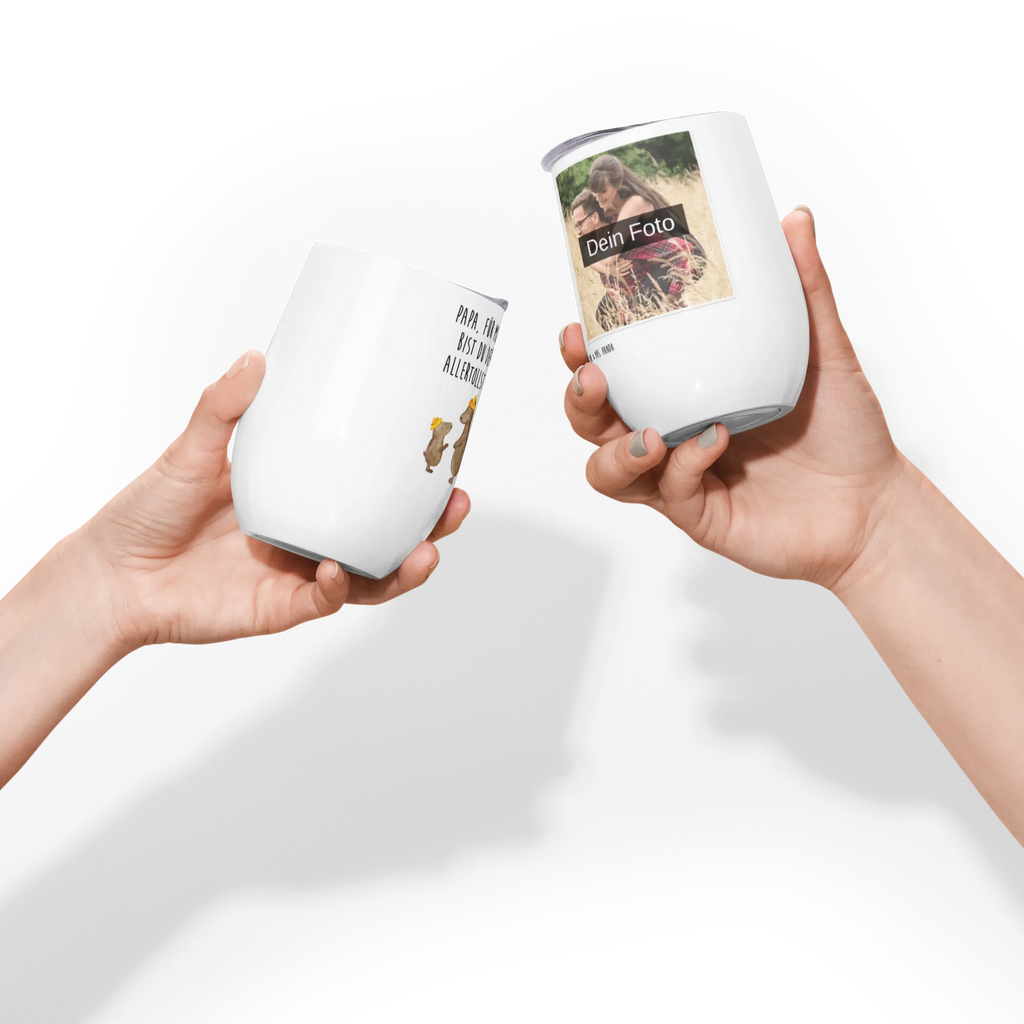 Personalized Photo Wine Mug Bears with hats Family, Father's Day, Mother's Day, brother, sister, Mom, Dad, father's day, role model, child, dad, daddy, father, children, sons, family, son, bear, favourite person, father-son