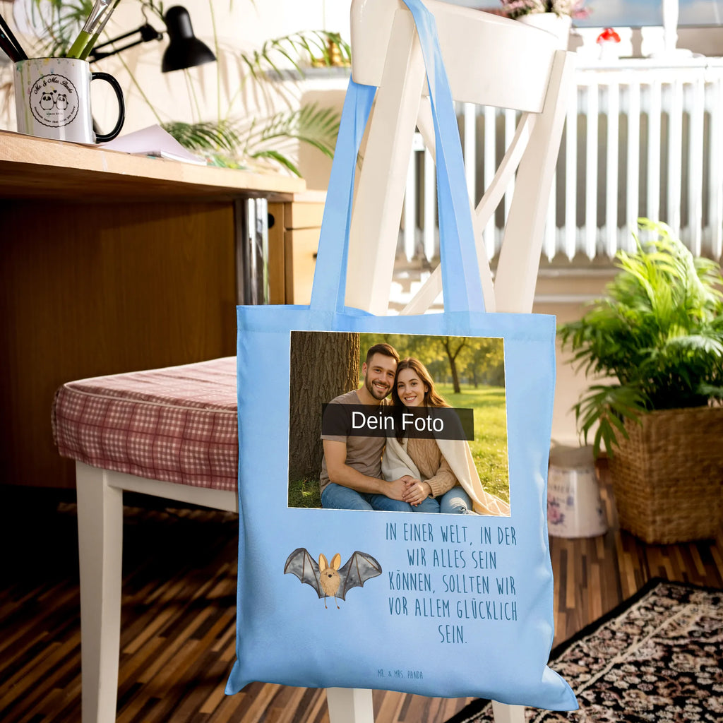 Personalisierte Foto Tragetasche Fledermaus Flügel Personalisierte Foto Tragetasche, Tiermotive, Gute Laune, lustige Sprüche, Tiere