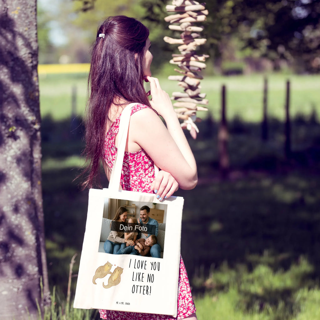 Personalisierte Foto Tragetasche Otter Hände halten Personalisierte Foto Tragetasche, Otter, Fischotter, Seeotter, Otter Seeotter See Otter