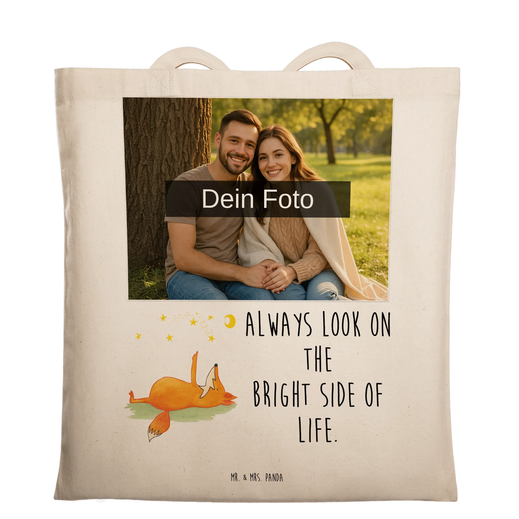 Personalisierte Foto Tragetasche Fuchs Sterne Personalisierte Foto Tragetasche, Fuchs, Spruch positiv, Spruch schön, Füchse, tröstende Worte, Always Look on the Bright Side of Life, Romantik