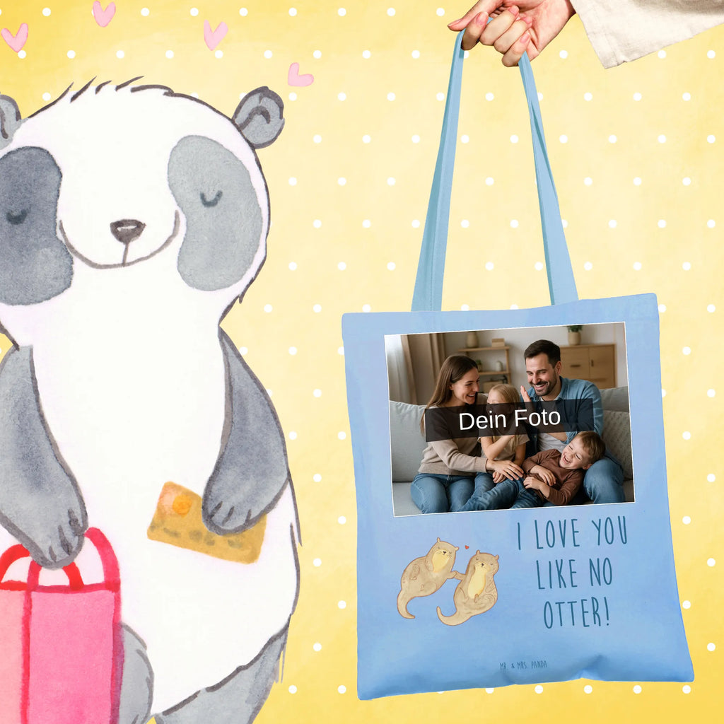 Personalisierte Foto Tragetasche Otter Hände halten Personalisierte Foto Tragetasche, Otter, Fischotter, Seeotter, Otter Seeotter See Otter