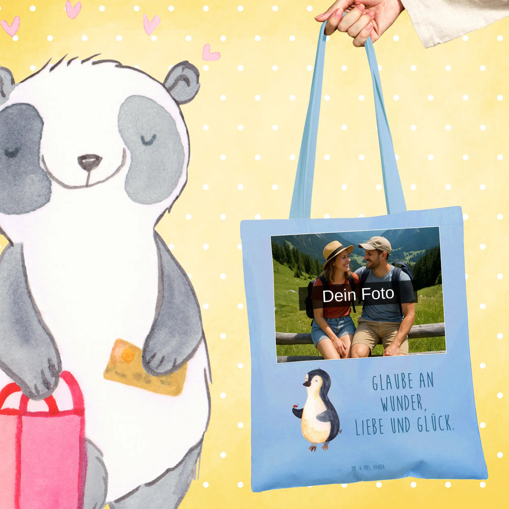 Personalisierte Foto Tragetasche Pinguin Marienkäfer Personalisierte Foto Tragetasche, Pinguin, Pinguine, Marienkäfer, Liebe, Wunder, Glück, Freude, Lebensfreude