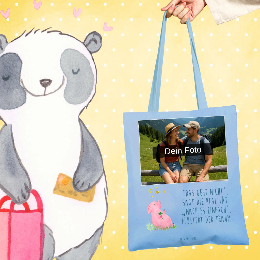 Personalisierte Foto Tragetasche Schwein Glück Personalisierte Foto Tragetasche, Tiermotive, Gute Laune, lustige Sprüche, Tiere, Glücksschwein. Glück, Schwein, Schweinchen, Sterne, Sernchen, Ziele, Träume, Motivation, Glücksbringer
