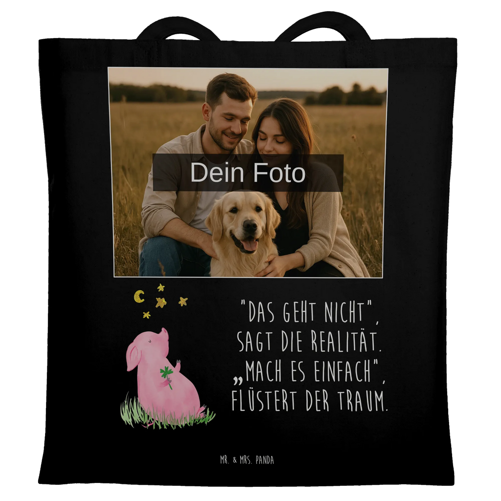 Personalisierte Foto Tragetasche Schwein Glück Personalisierte Foto Tragetasche, Tiermotive, Gute Laune, lustige Sprüche, Tiere, Glücksschwein. Glück, Schwein, Schweinchen, Sterne, Sernchen, Ziele, Träume, Motivation, Glücksbringer