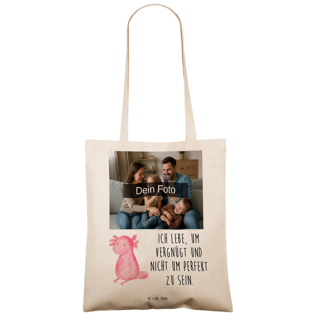 Personalisierte Foto Tragetasche Axolotl Niedlich Personalisierte Foto Tragetasche, Axolotl, Molch, Axolot, vergnügt, fröhlich, zufrieden, Lebensstil, Weisheit, Lebensweisheit, Liebe, Freundin