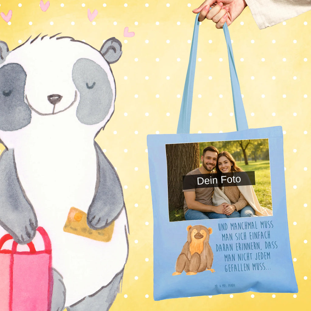 Personalisierte Foto Tragetasche Affe Personalisierte Foto Tragetasche, Afrika, Wildtiere, Affen, Selbstachtung, Selbstliebe, Selfcare, Liebe, Affe, Selbstbewusstsein, Respekt, Äffchen, Motivation