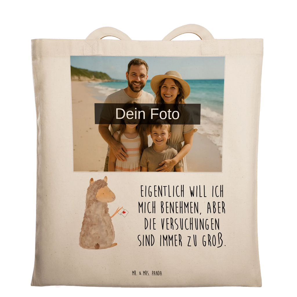 Personalisierte Foto Tragetasche Alpaka Fahne Personalisierte Foto Tragetasche, Alpaka, Lama, Alpakas, Liebe, Lamas