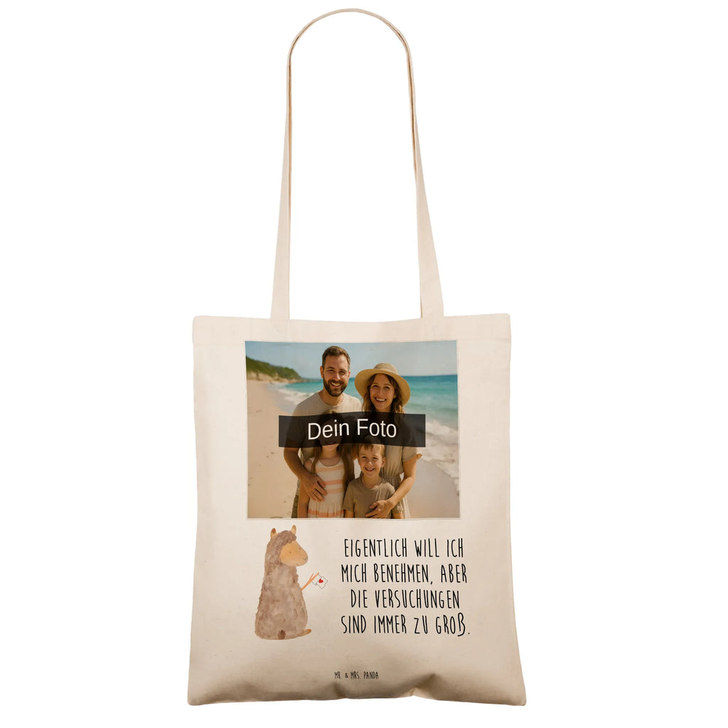 Personalisierte Foto Tragetasche Alpaka Fahne Personalisierte Foto Tragetasche, Alpaka, Lama, Alpakas, Liebe, Lamas