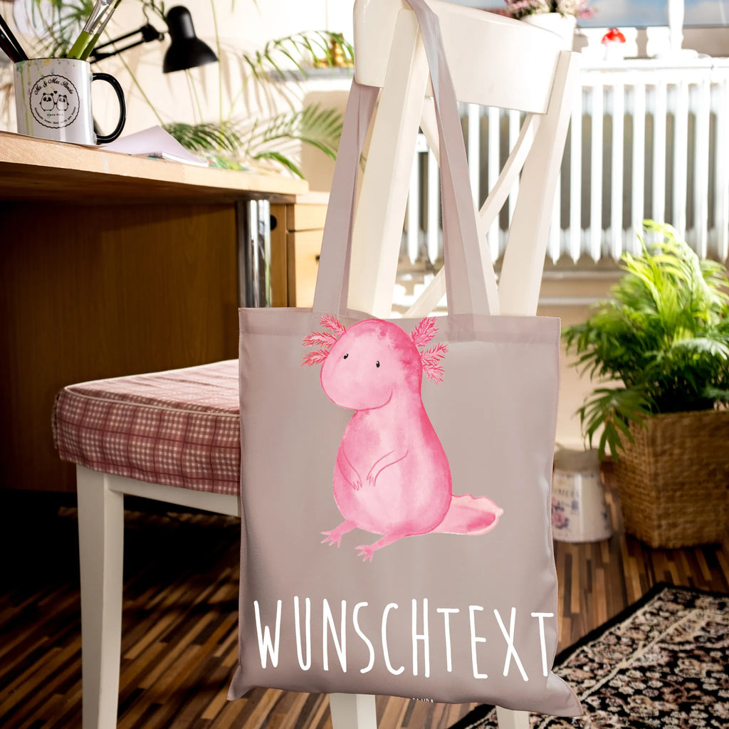 Personalisierte Foto Tragetasche Axolotl Niedlich Personalisierte Foto Tragetasche, Axolotl, Molch, Axolot, vergnügt, fröhlich, zufrieden, Lebensstil, Weisheit, Lebensweisheit, Liebe, Freundin