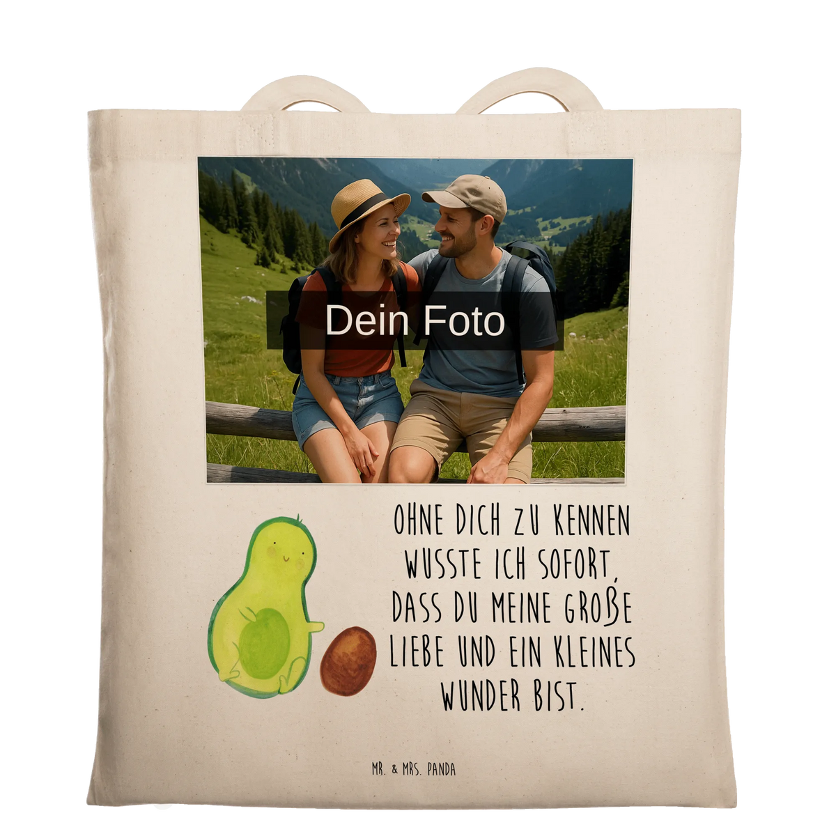 Personalized Photo Tote Bag avocado core rolls vegetables, child, first child, birthday, infant, for birth, big love, birth, pregnancy