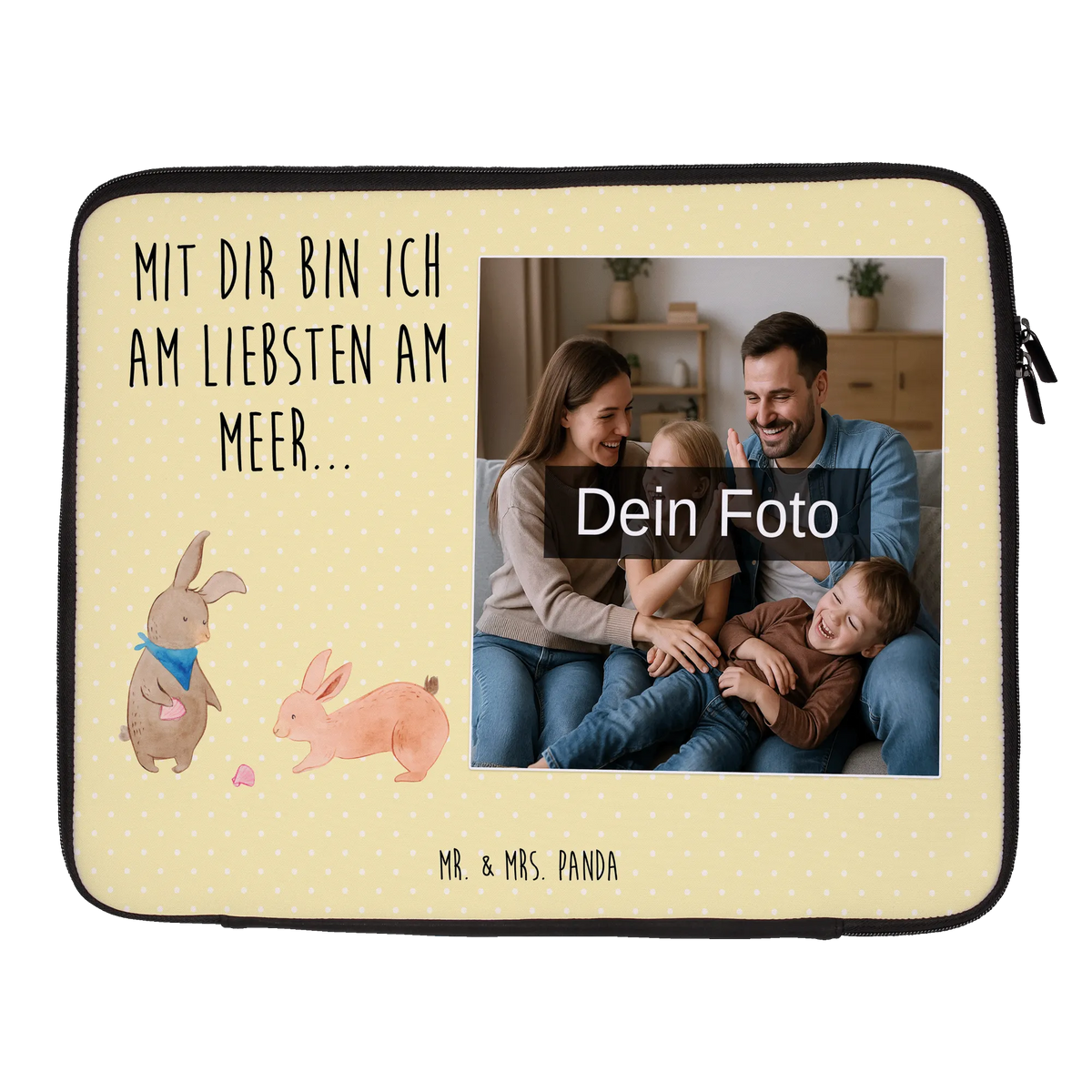 Personalisierte Foto Notebook Tasche Hasen Muschel Notebooktasche mit eigenem Foto, Laptoptasche Mit Fotodruck, Laptoptasche mit Foto, Wasserfeste Notebooktasche Mit Wunschfoto, Foto Laptop Tasche, Laptoptasche mit eigenem Foto, Laptoptasche mit Bild, Mama, Muttertag, Opa, Vatertag, Bruder, Familie, Schwester, Papa, Oma, Freundinnen, Muscheln, Meer, Muscheln Sammeln, Freundin, Best Friends, Beste Freundin, Hasen, BFF