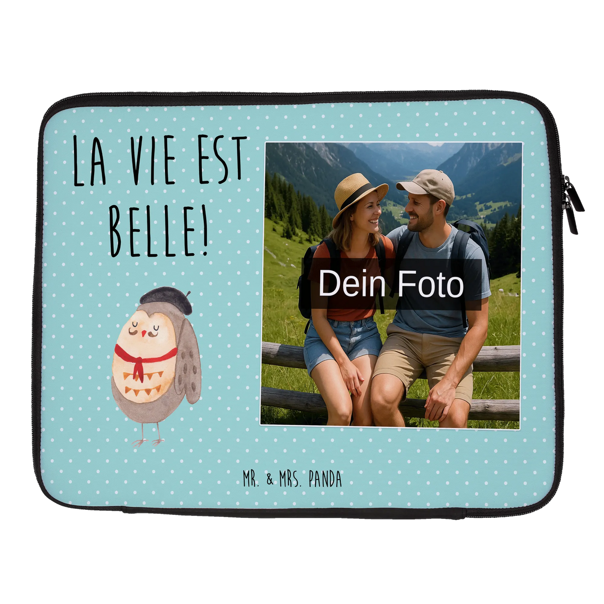 Personalisierte Foto Notebook Tasche Eule Frankreich Laptoptasche Mit Fotodruck, Notebooktasche mit eigenem Foto, Foto Laptop Tasche, Laptoptasche mit Foto, Laptoptasche mit Bild, Laptoptasche mit eigenem Foto, Wasserfeste Notebooktasche Mit Wunschfoto, Eule, Spruch Französisch, Eulen, Owl, Spruch schön, Hibou, Frankreich, Das Leben Ist schön, Eule Deko, La Vie Est Belle