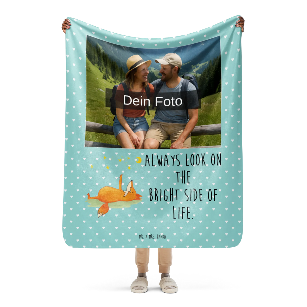 Sherpa Photo Cuddle Blanket Fox Stars Foto Kuscheldecke, Fuchs, Romantik, Spruch positiv, Füchse, Always Look on the Bright Side of Life, tröstende Worte, Spruch schön