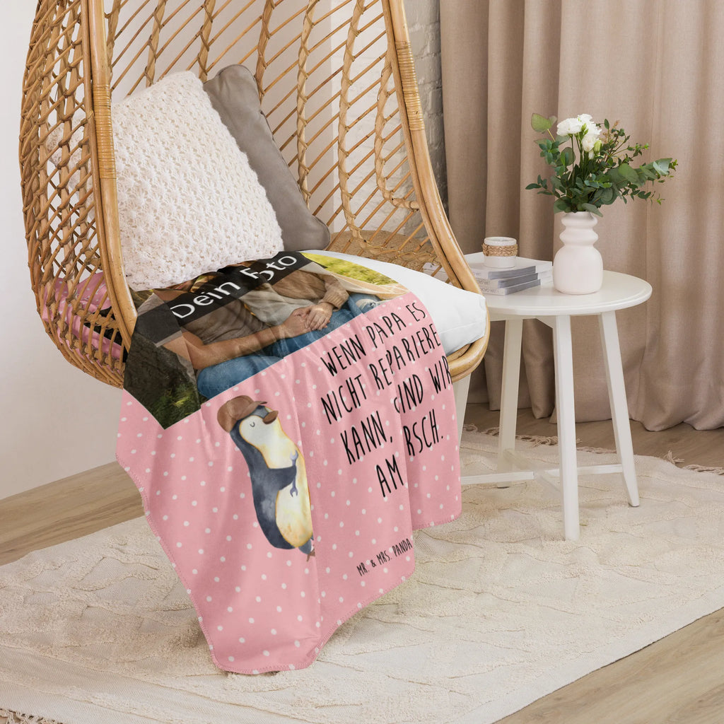 Sherpa Photo Cuddle Blanket If Daddy can't fix it, we're screwed. Foto Kuscheldecke, Familie, Vatertag, Muttertag, Bruder, Schwester, Mama, Papa, Oma, Opa, Vater, Bester Papa der Welt, Geschenk Papa