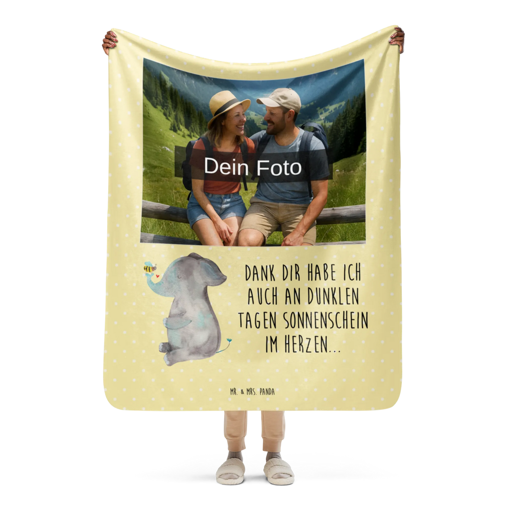 Sherpa Photo Cuddle Blanket elephant bee small animals, cute, funny, cute animal motives, hand drawn, small world, funny sayings, good mood, happy, gifts, gift ideas, special gifts, animal lover, card, love saying, bee, elephant, marriage proposal, proof of love, wedding gift, love gift, anniversary, love