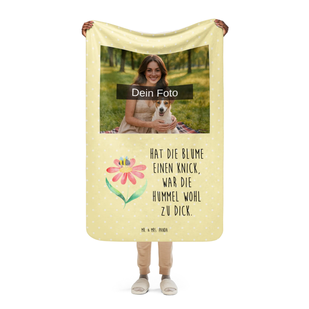 Sherpa Photo Cuddle Blanket bumblebee flower small animals, cute, funny, cute animal motives, hand drawn, small world, funny sayings, good mood, happy, gifts, gift ideas, special gifts, animal lover, card, bee, fluffy, bumblebees, field, wasp, flower, nature, bumble bee