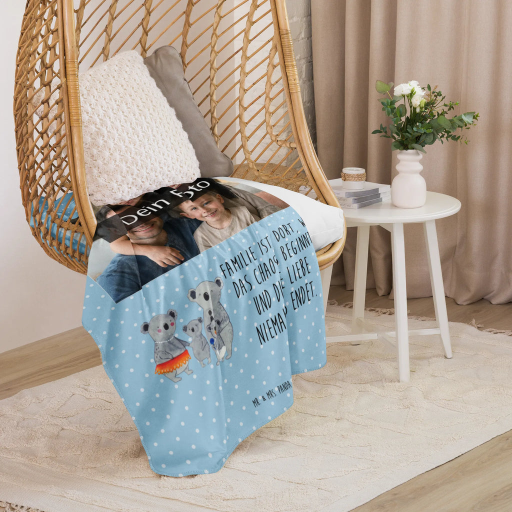 Sherpa Photo Cuddle Blanket Koala Family Foto Kuscheldecke, Familie, Vatertag, Muttertag, Bruder, Schwester, Mama, Papa, Oma, Opa, Koalas, Familienleben, Family, Kinder, Geschwister, Koala