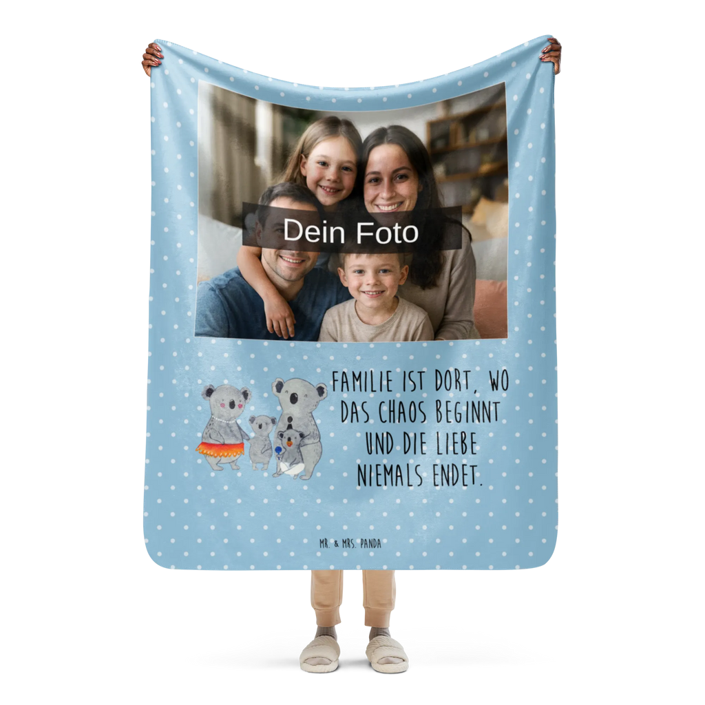 Sherpa Photo Cuddle Blanket Koala Family Foto Kuscheldecke, Familie, Vatertag, Muttertag, Bruder, Schwester, Mama, Papa, Oma, Opa, Koalas, Familienleben, Family, Kinder, Geschwister, Koala