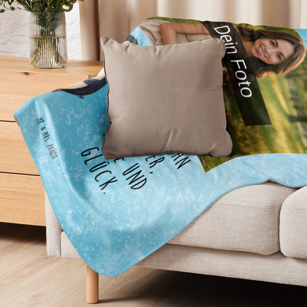 Sherpa Photo Cuddle Blanket Penguin ladybug Foto Kuscheldecke, Pinguin, Marienkäfer, Liebe, Lebensfreude, Glück, Wunder, Pinguine, Freude
