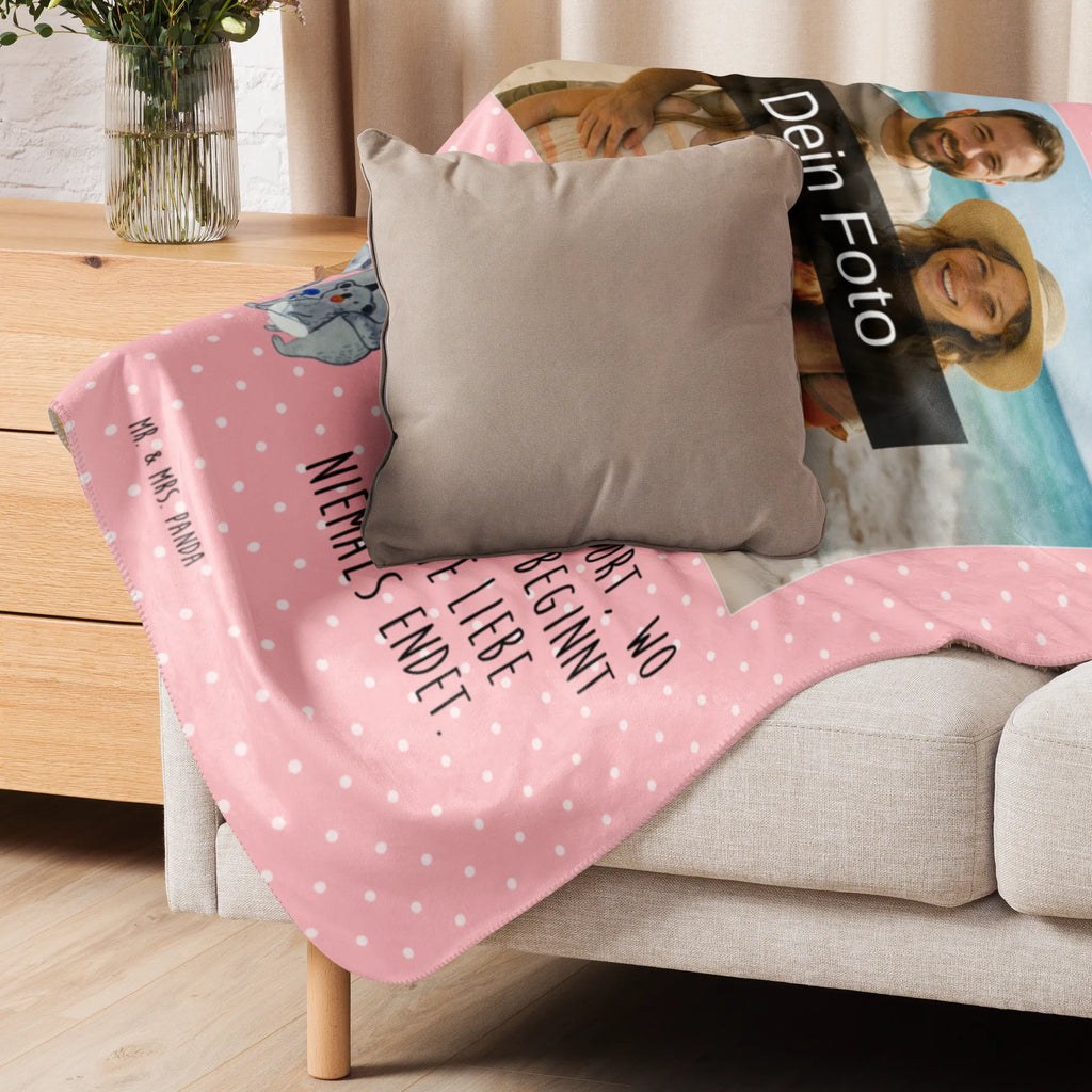 Sherpa Photo Cuddle Blanket Koala Family Foto Kuscheldecke, Familie, Vatertag, Muttertag, Bruder, Schwester, Mama, Papa, Oma, Opa, Koalas, Familienleben, Family, Kinder, Geschwister, Koala