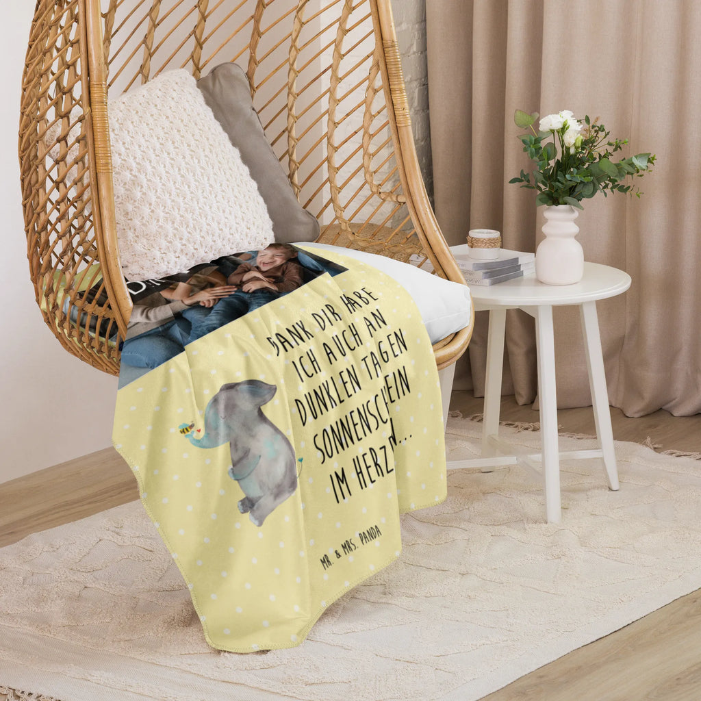 Sherpa Photo Cuddle Blanket elephant bee small animals, cute, funny, cute animal motives, hand drawn, small world, funny sayings, good mood, happy, gifts, gift ideas, special gifts, animal lover, card, love saying, bee, elephant, marriage proposal, proof of love, wedding gift, love gift, anniversary, love