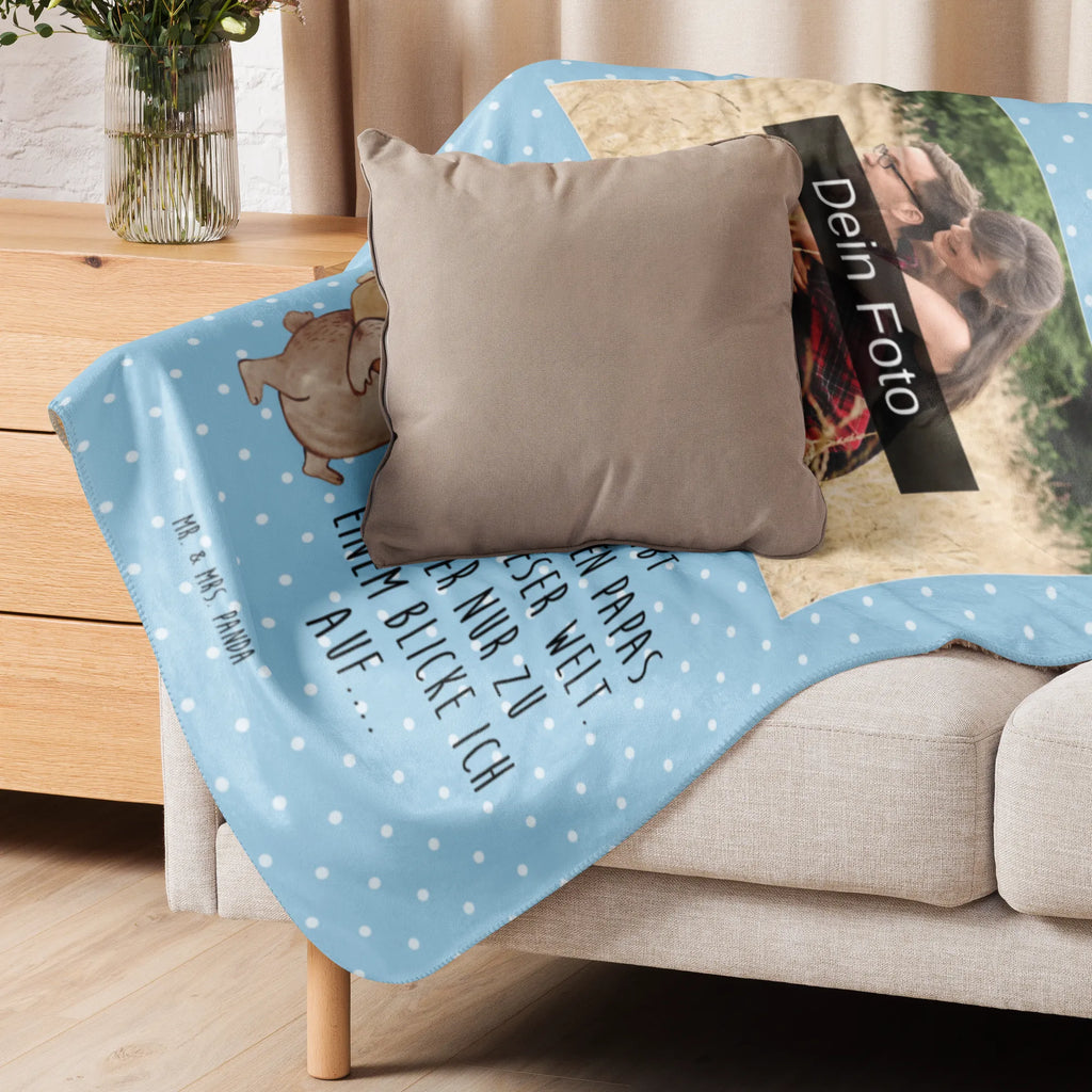 Sherpa Photo Cuddle Blanket Papa Bear Foto Kuscheldecke, Familie, Vatertag, Muttertag, Bruder, Schwester, Mama, Papa, Oma, Opa, Geschenk, Vater, Papi, Geburtstag, Vati, Onkel