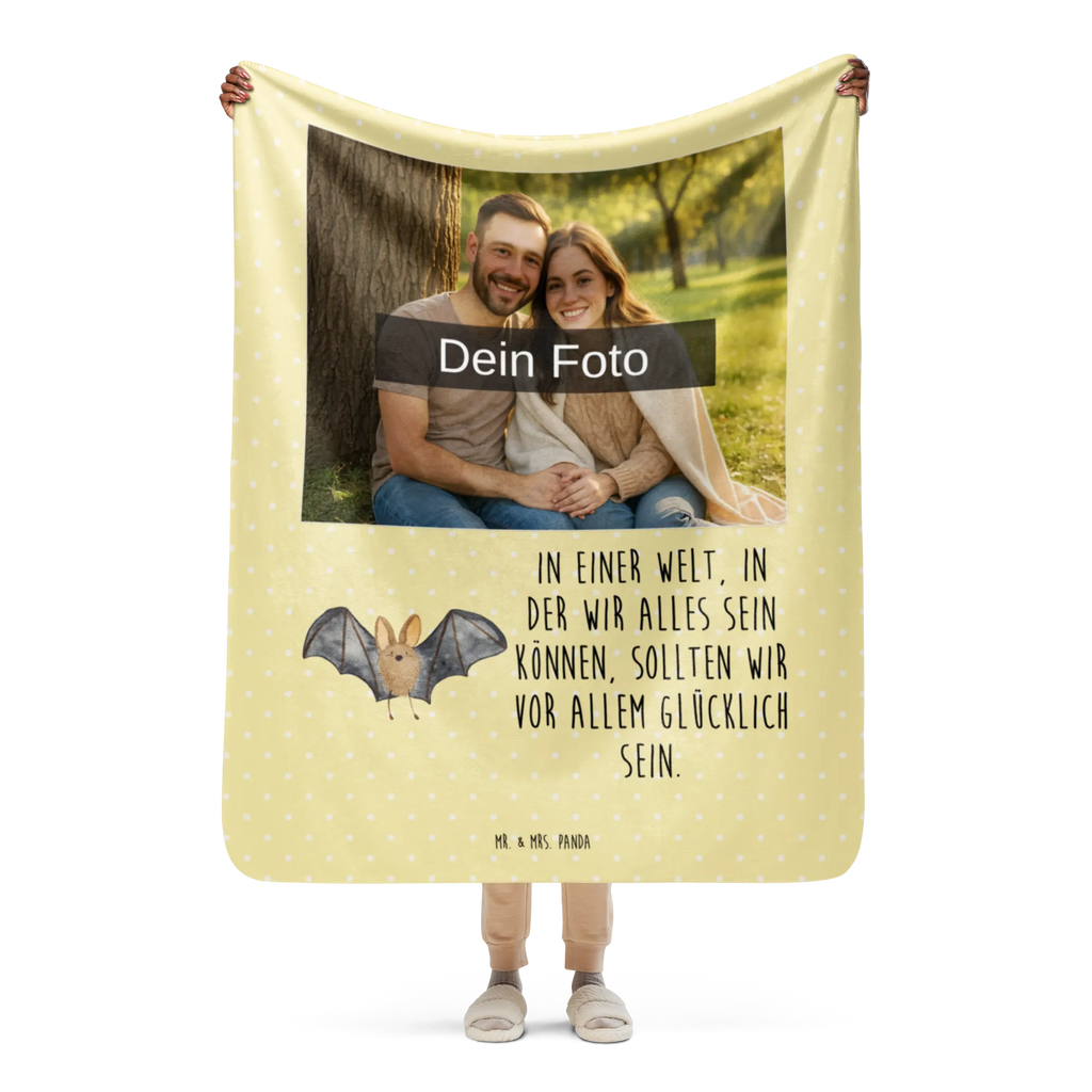 Sherpa Photo Cuddle Blanket bat wing small animals, cute, funny, cute animal motives, hand drawn, small world, funny sayings, good mood, happy, gifts, gift ideas, special gifts, animal lover, card