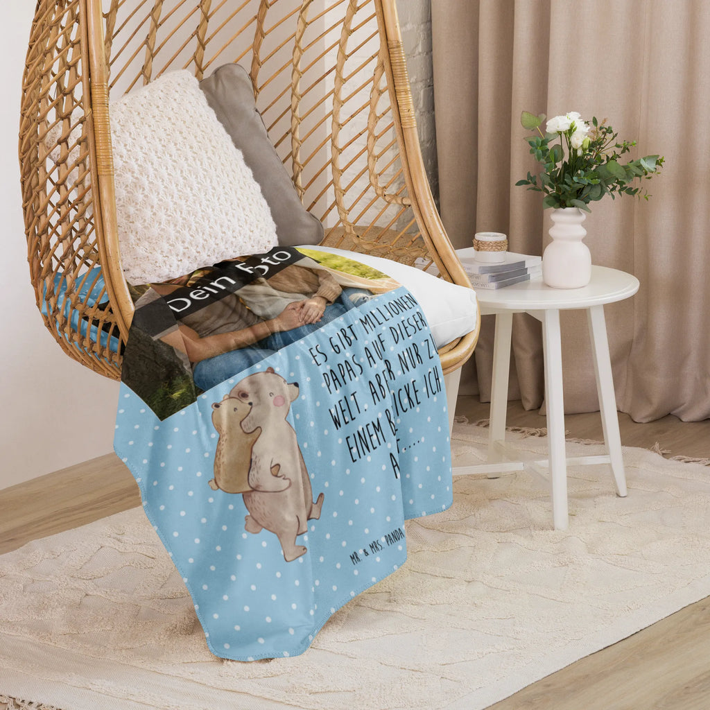 Sherpa Photo Cuddle Blanket Papa Bear Foto Kuscheldecke, Familie, Vatertag, Muttertag, Bruder, Schwester, Mama, Papa, Oma, Opa, Geschenk, Vater, Papi, Geburtstag, Vati, Onkel