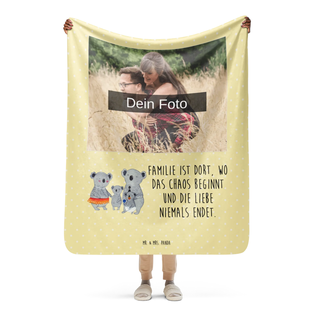 Sherpa Photo Cuddle Blanket Koala Family Foto Kuscheldecke, Familie, Vatertag, Muttertag, Bruder, Schwester, Mama, Papa, Oma, Opa, Koalas, Familienleben, Family, Kinder, Geschwister, Koala