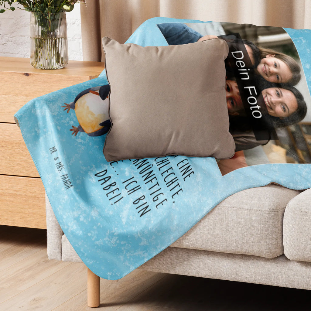 Sherpa Photo Cuddle Blanket Penguin lollipop Foto Kuscheldecke, Pinguin, Spruch, Rebell, Gauner, Pinguine, Ganove, Süßigkeiten, Blödsinn, Lolli, Rabauke