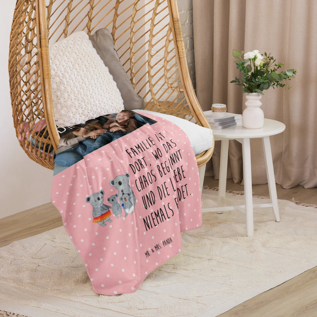 Sherpa Photo Cuddle Blanket Koala Family Foto Kuscheldecke, Familie, Vatertag, Muttertag, Bruder, Schwester, Mama, Papa, Oma, Opa, Koalas, Familienleben, Family, Kinder, Geschwister, Koala
