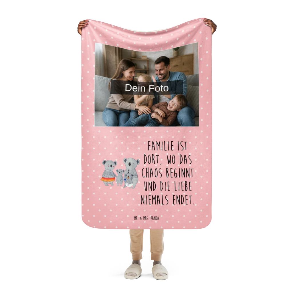 Sherpa Photo Cuddle Blanket Koala Family Foto Kuscheldecke, Familie, Vatertag, Muttertag, Bruder, Schwester, Mama, Papa, Oma, Opa, Koalas, Familienleben, Family, Kinder, Geschwister, Koala