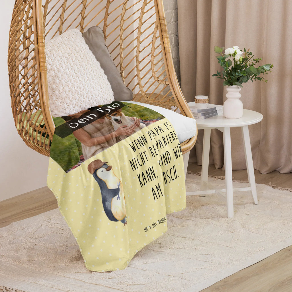 Sherpa Photo Cuddle Blanket If Daddy can't fix it, we're screwed. Foto Kuscheldecke, Familie, Vatertag, Muttertag, Bruder, Schwester, Mama, Papa, Oma, Opa, Vater, Bester Papa der Welt, Geschenk Papa