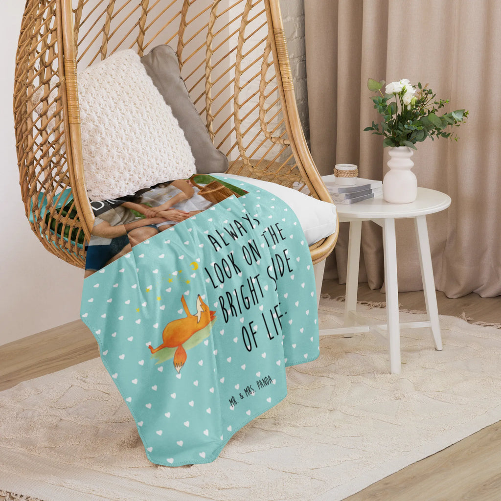 Sherpa Photo Cuddle Blanket Fox Stars Foto Kuscheldecke, Fuchs, Romantik, Spruch positiv, Füchse, Always Look on the Bright Side of Life, tröstende Worte, Spruch schön