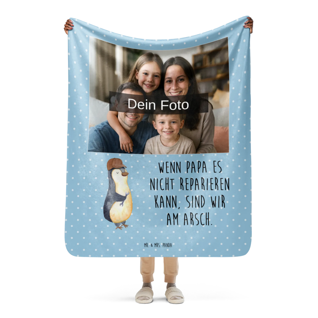 Sherpa Photo Cuddle Blanket If Daddy can't fix it, we're screwed. Foto Kuscheldecke, Familie, Vatertag, Muttertag, Bruder, Schwester, Mama, Papa, Oma, Opa, Vater, Bester Papa der Welt, Geschenk Papa