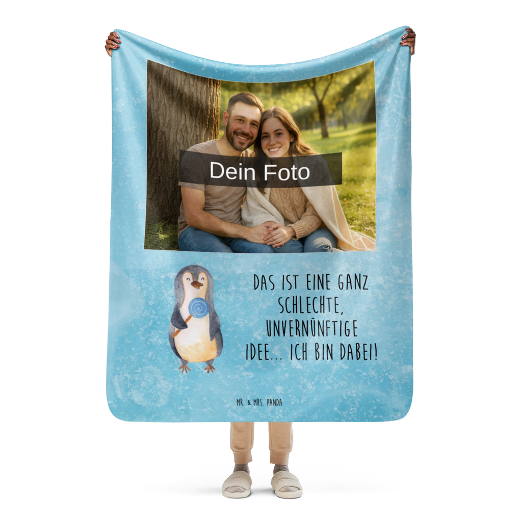 Sherpa Photo Cuddle Blanket Penguin lollipop Foto Kuscheldecke, Pinguin, Spruch, Rebell, Gauner, Pinguine, Ganove, Süßigkeiten, Blödsinn, Lolli, Rabauke
