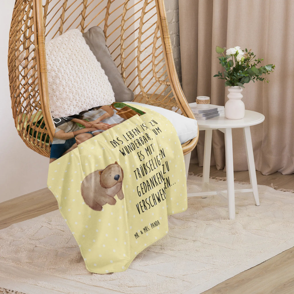 Sherpa Photo Cuddle Blanket Wombat Foto Kuscheldecke, Tiermotive, Gute Laune, lustige Sprüche, Tiere, Spruch, Motivation, Wombat, Australien, Das Leben ist schön