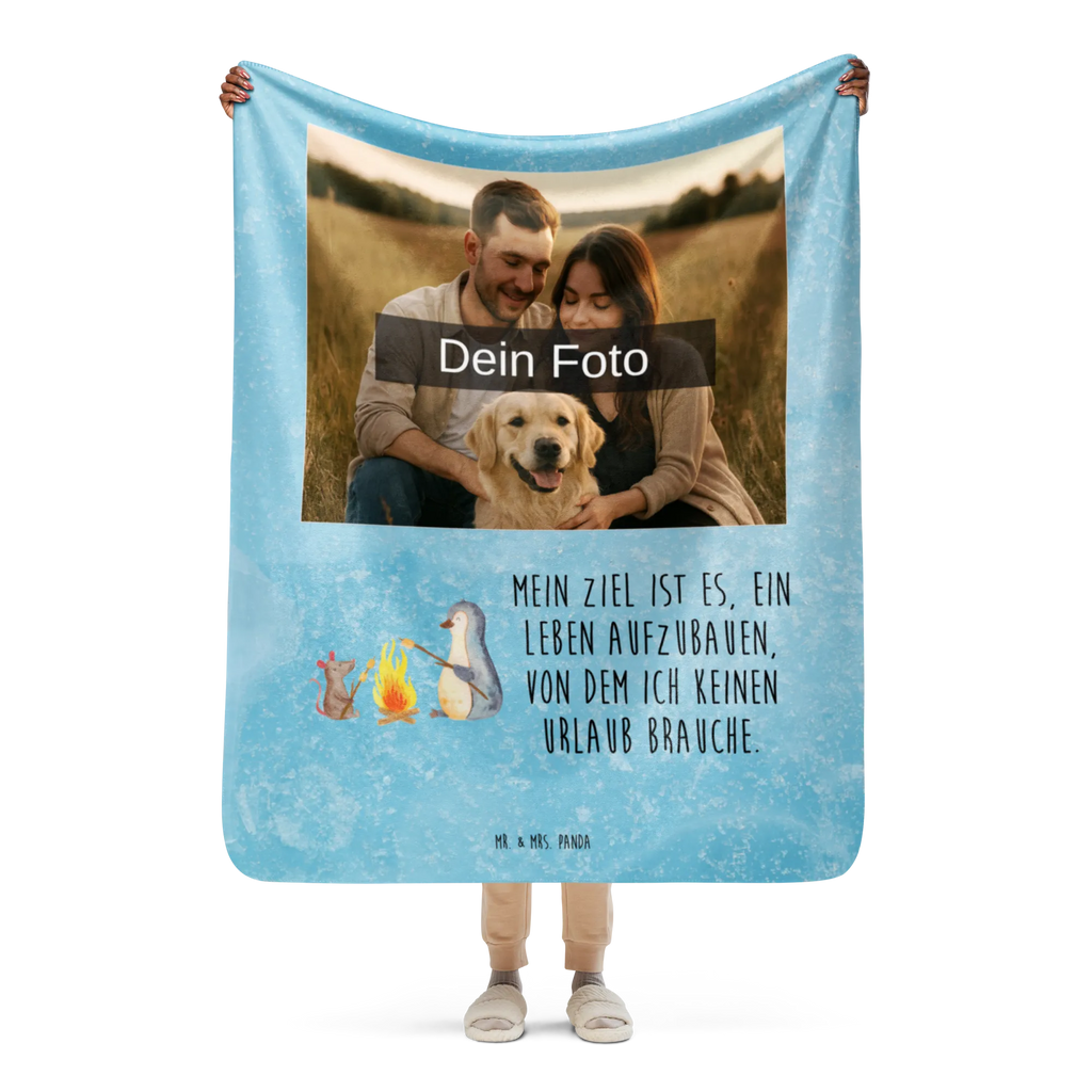 Sherpa Photo Cuddle Blanket Penguin campfire Foto Kuscheldecke, Pinguin, Motivation, Leben, Lebensspruch, Lagerfeuer, Job, Neustart, grillen, Feuer, Lebensmotivation, Marshmallows, Liebe, Arbeit, Pinguine, Büroalltag, Maus, Büro