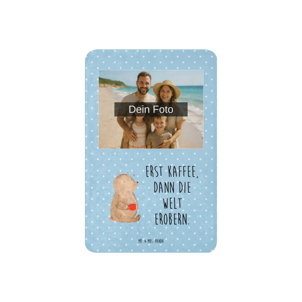 Sherpa Photo Cuddle Blanket bear Coffee bear, teddy, teddy bear, cuddly toy, conquer the world, motivation, bears, coffee, good morning, save the world, morning routine